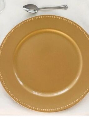 Set Of 6 13in Gold Decorative Charger Plate - Elegant Dining Accent NEW